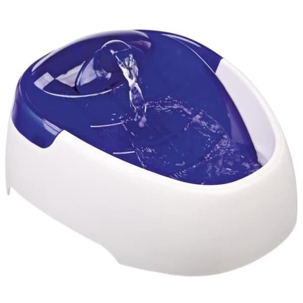 TRIXIE Duo Stream dricksfontän - Plast - 1L - 20 × 12 × 23 cm - Vit och blå