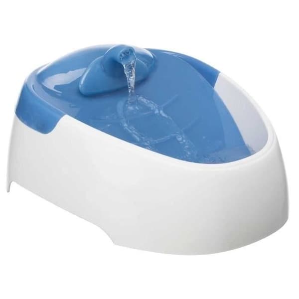 TRIXIE Duo Stream dricksfontän - Plast - 1L - 20 × 12 × 23 cm - Vit och blå