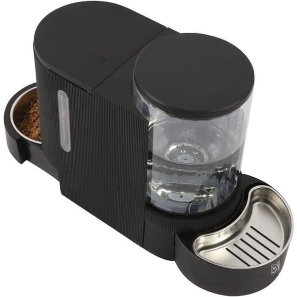 M.PETS DUPLO foder- och vattendispenser 1,3kg/3L - 40x16,2x29,1 cm - Svart
