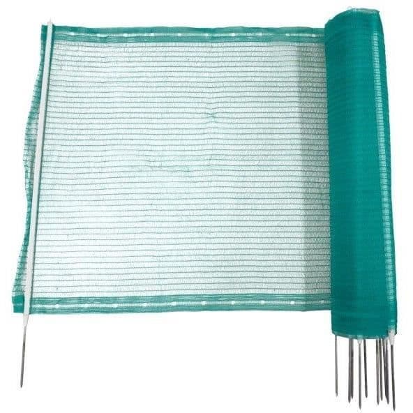 Universalstängsel - KERBL - 20 m - 11 enspetsiga stolpar - 80 cm - Grön
