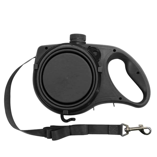 INF 3-i-1 nylon indragbart hundkoppel med vattenflaska 0