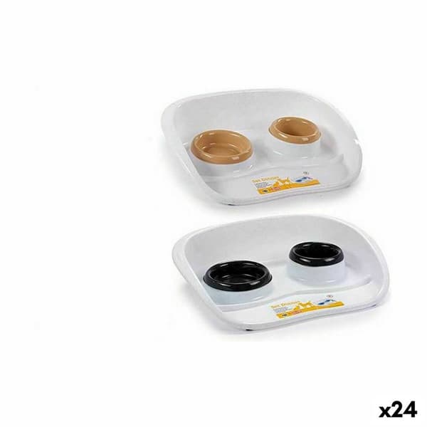 Matskål för husdjur Stefanplast Double Plast 34 x 11 x 46,5 cm (24 antal)