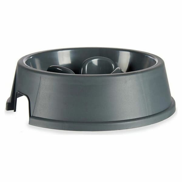 Matbolle for sakte spising for kjæledyr Antrasitt Plast (27 x 7,5 x 27 cm) (12 enheter)