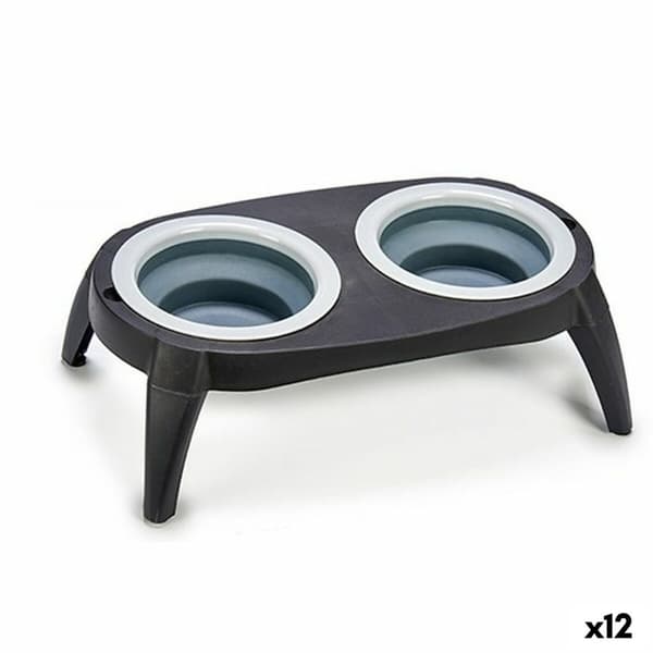 Matfôr Sammenleggbar Svart Silikon Plast 9 x 39 x 9 cm (12 enheter)