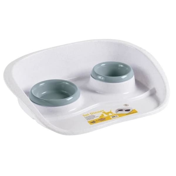 Sadelaccessoar - KERBL - Dubbel skål PVC - Vit - Praktisk - För flera djur