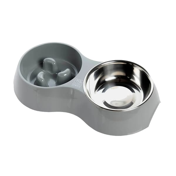 House Of Paws Go Slow Dog Double Bowl