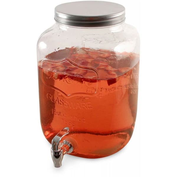 Drinkfontän - Ej specificerad - 8 L - Glas och metall - 31 x 20 cm - Idealisk för cocktails