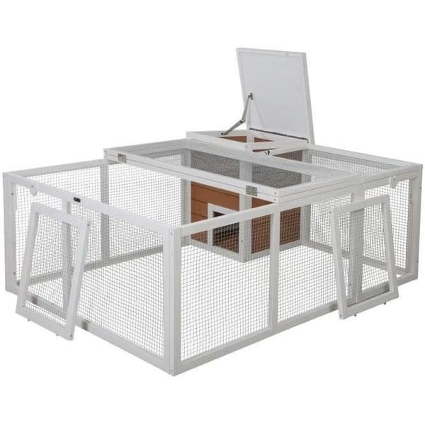 Utehus för smådjur - KERBL - 132 x 102 x 59 cm - Integrerat hus - Trådnät