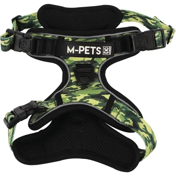 Sele - M PET - HIKING - Camouflage S - Vadderat tyg - Säkerhetsklämma - Handtag - Koppel bak/fram