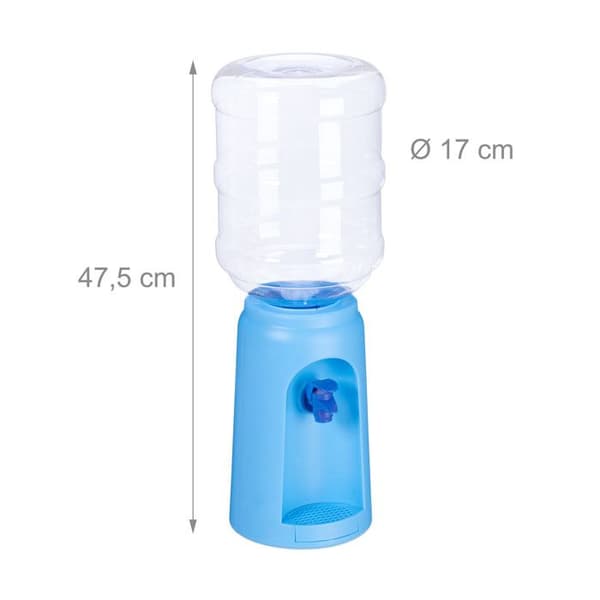 Relaxdays, vattendistributör med tank och kran, kontorsfontän, 4,5 l plast, H x D: 47,5 x 17 cm, blå