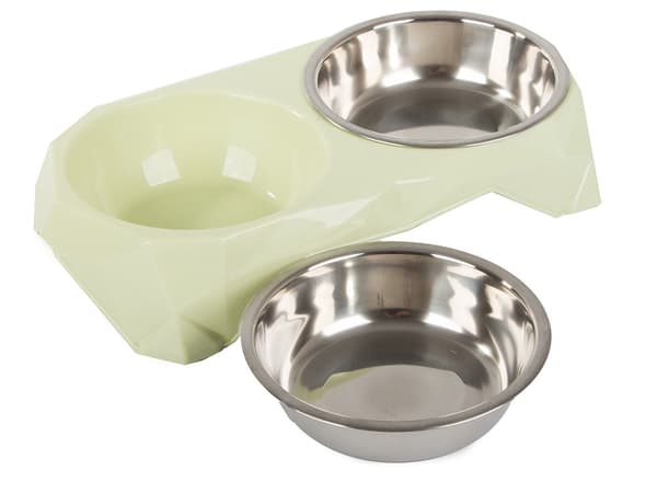 Dubbel Hundskål / Vattenskål - Hund & Katt - 2x350 ml