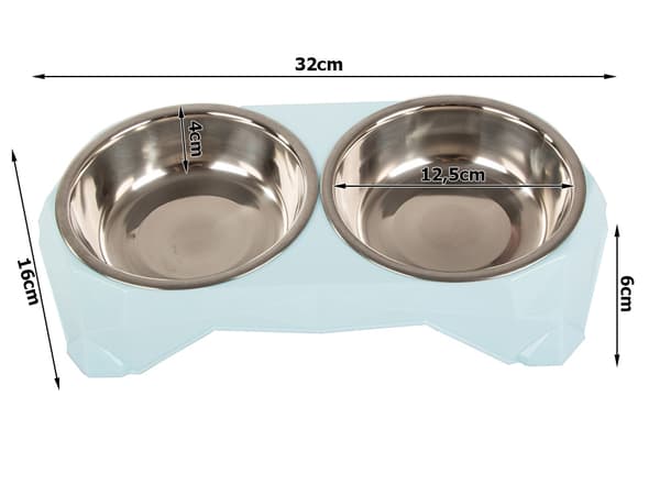 Dubbel Hundskål / Vattenskål - Hund & Katt - 2x350 ml