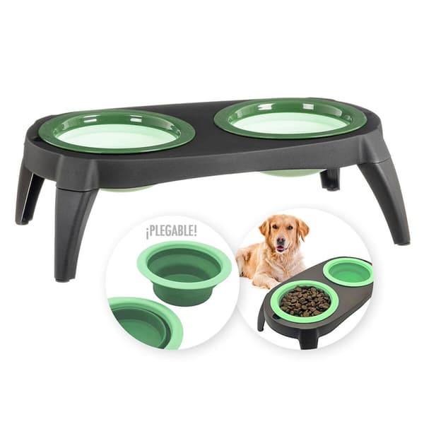 Hund Feeder Caison Silikone 39 x 21 x 13 cm Dobbelt