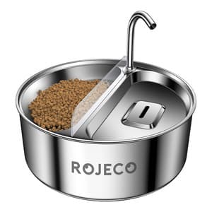 Rustfritt stål kjæledyrvannfontene og mater 2in1 3,2l Rojeco