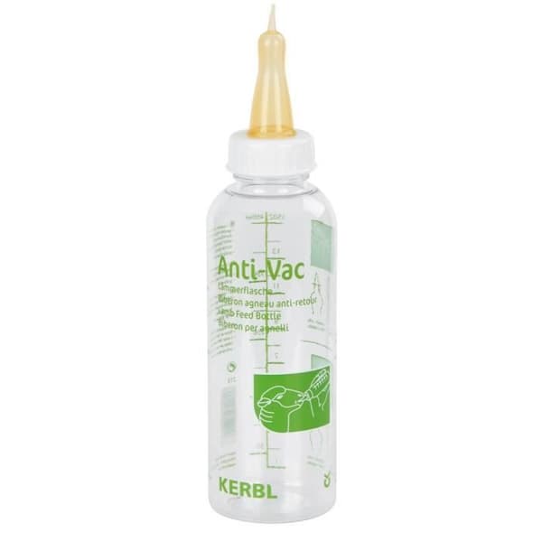 Kerbl anti-retur lammflaska - vit/grön - 500 ml