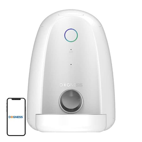 Automatisk kjæledyrmater med metallskål WIFI mini Dogness (hvit)