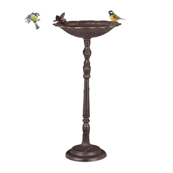 Dekorativ fågelbad - Relaxdays - Gjort av gjutjärn - Antik design - Vädertålig - 74,5 cm