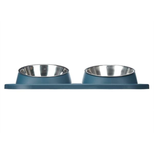 Hund Feeder Mascow 317 Blå Metal 40 x 8,5 x 22 cm Dobbelt