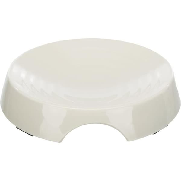 TRIXIE Platt melaminskål - 0,25 l - Ø 17 cm - Vit - För hundar