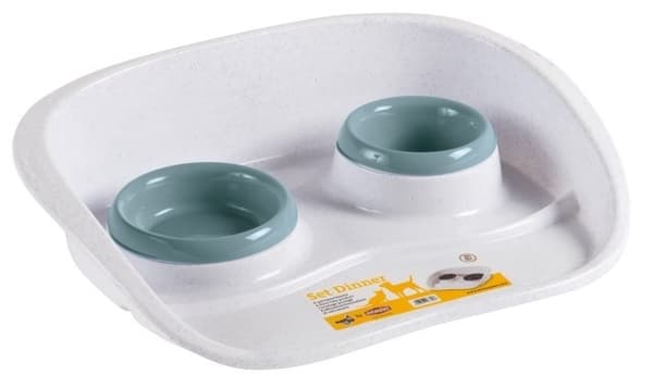 KERBL Hunde-/Katteskålstativ - 1x300 ml / 1x250 ml