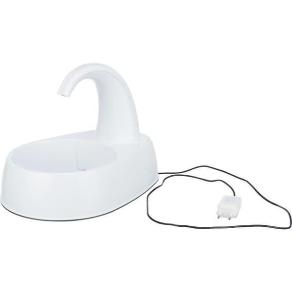 TRIXIE Curved Stream dricksfontän - Plast - 2,5L - 25 × 24,5 × 35 cm - Vit