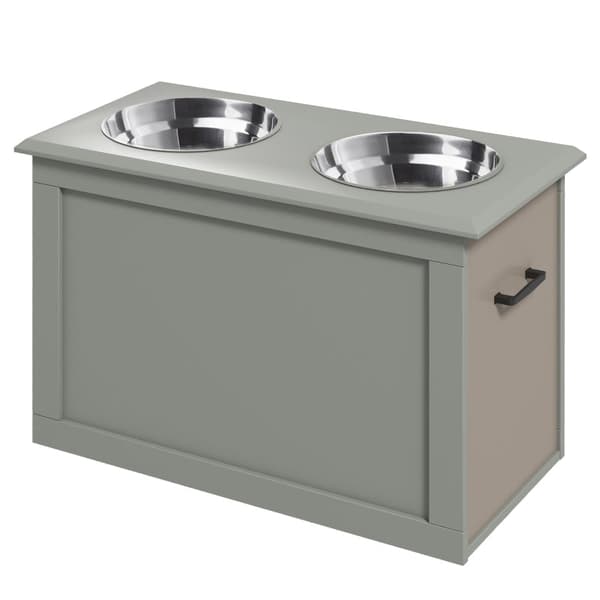 Rootz forhøjet foderskål - Hævet foderautomat til kæledyr - Foderstation til kæledyr - Forbedrer fordøjelsen - 60L x 30W x 41H cm