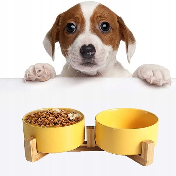 KERAMISK SKÅL TIL HUNDE OG KAT DOBBELT 2 x 850ml