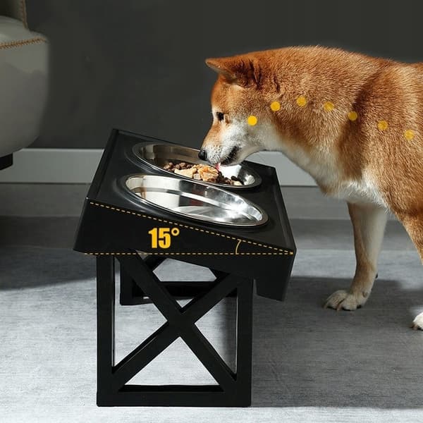 DUBBEL HUNDSKÅL, JUSTERBAR HÖJD, SLOW-DOWN STÄLL, METALL