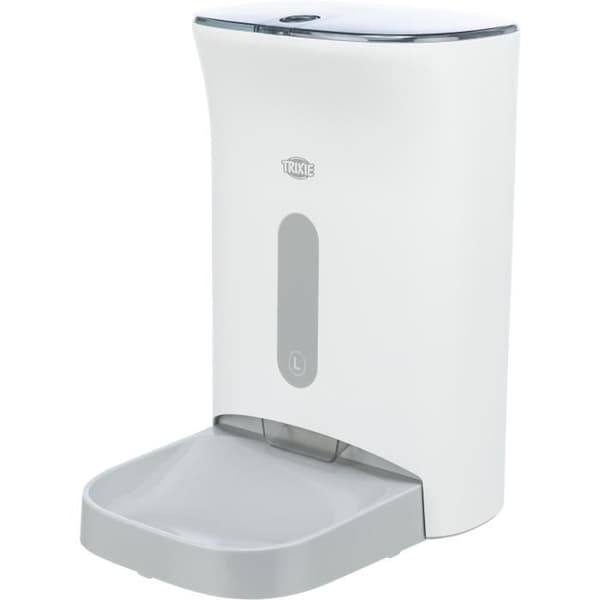 TRIXIE TX8 2.0 automatisk matautomat - 4,5L - 24 × 38 × 19 cm - Vit och grå Grå, Vit