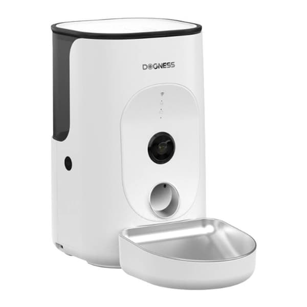 Dogness F15 WiFi 4L smart matdispenser med kamera med beholder i rustfritt stål (hvit)