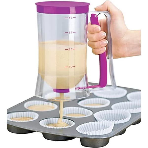 Tårtsmetsmatdispenser - ZGEER - Graderad manuell tratt - 900ml - Plast