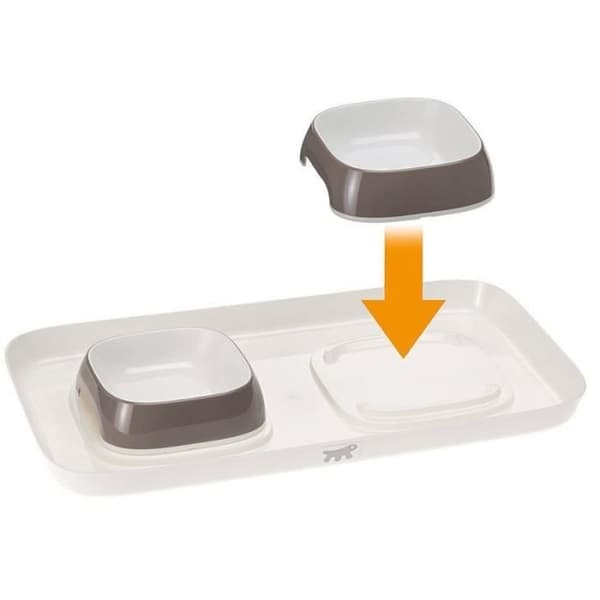Ferplast matskål Glam Tray 40 x 23 x 4,5 cm ljusbrun