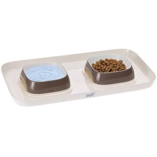 Ferplast matskål Glam Tray 40 x 23 x 4,5 cm ljusbrun