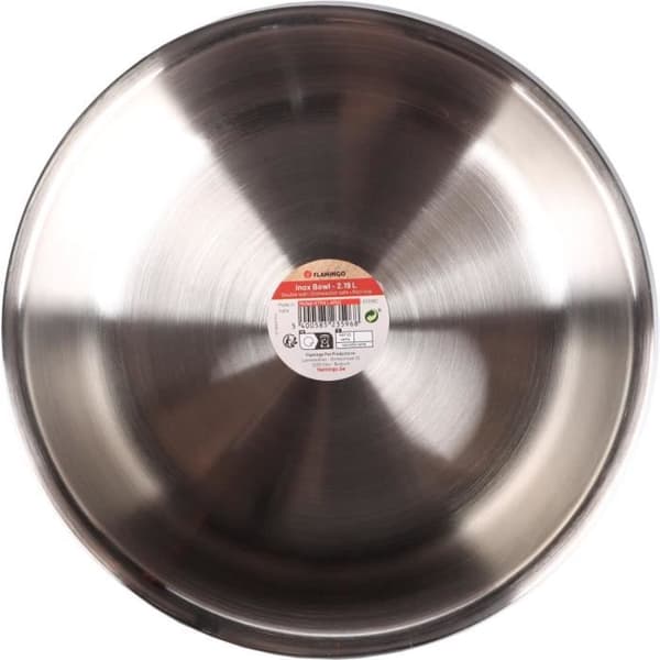 Hundskål - FLAMINGO - Muna Rund Silver - ø 20,5 cm - 2,19 L - Rostfritt stål