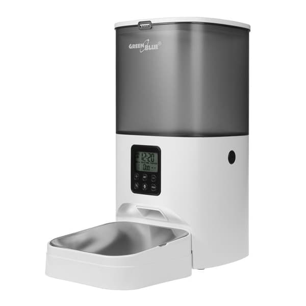 Grönblå automatisk djurmatsdispenser, 6L, USB 5V1A, GB393