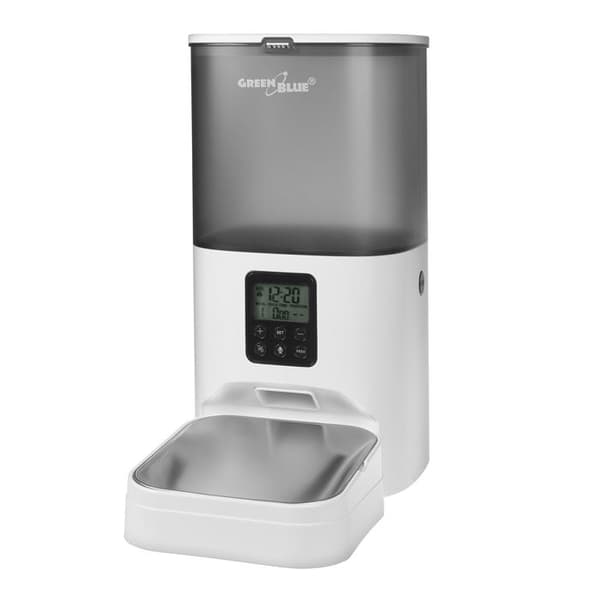 Grönblå automatisk djurmatsdispenser, 6L, USB 5V1A, GB393