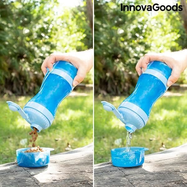 Vatten- och matdispenser - InnovaGoods - Pettap - 300 ml vatten - 200 ml mat - Portabel