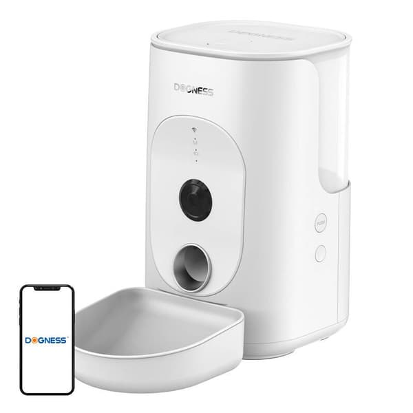 Dogness F15 WiFi 4L smart maddispenser med kamera med plastikbeholder (hvid)