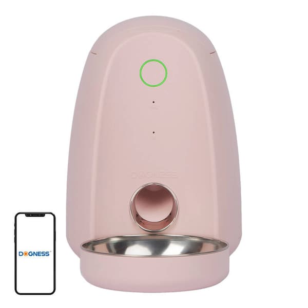 Smart maddispenser med plastskål WIFI mini Dogness (pink))
