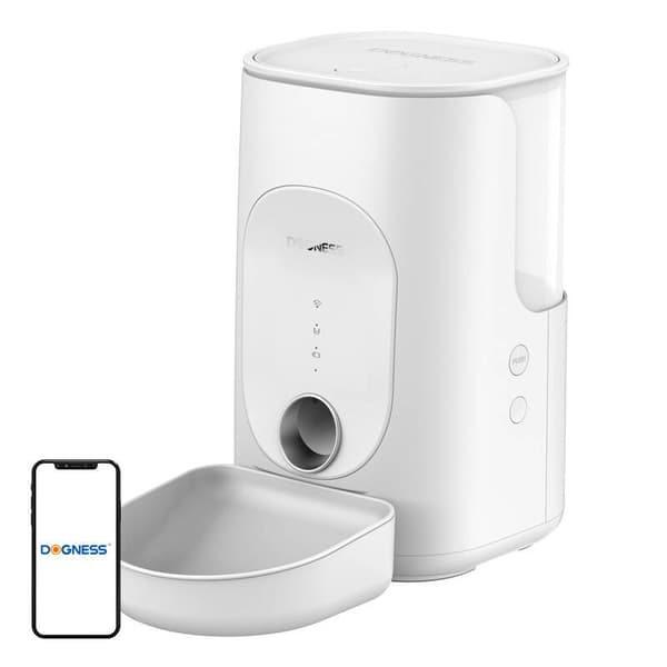 Dogness F16 WiFi 5G 4L smart matdispenser med plastbeholder (hvit)