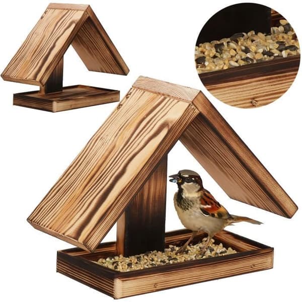 Springos® väderbeständigt fågelmatshus 31 x 13 x 22,5 cm