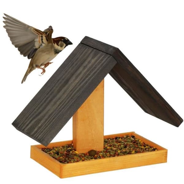 Fågelmatningshus - Springos - 31 x 13 x 22,5 cm - Väderbeständigt Trä - Liten Fågel