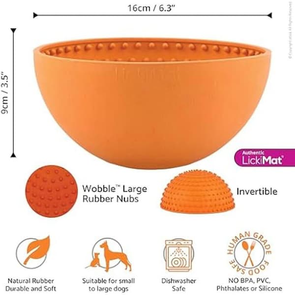 Leksak - LICKIMAT - Orange Gunga - Komfort - Inomhus - Medium för djur