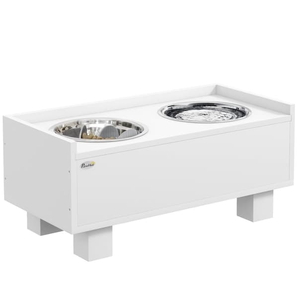 Rootz Elevated Dog Feeding Station - Pet Feeder - Dog Bowl Stand - Fremme sund spisning - 50 cm x 24 cm x 22 cm - Opbevaring og langsom feedermåtte, h
