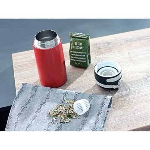 Leifheit Flip-isolerad flaska (350 ml) med skruvlock, resemugg med 100 % läckagesäker stängning, läckagesäker mugg med öppning