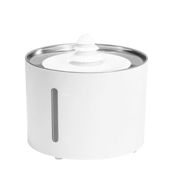 Fontän med vatten Grundläggande - 11096-1-S - Vattenfontän för katt i rostfritt stål med 3 filter, 3 L, Vit