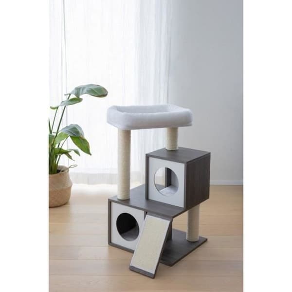 KERBL - FLAIR Cat Tree - 48x44x86cm - Vit/Grå - Sisal