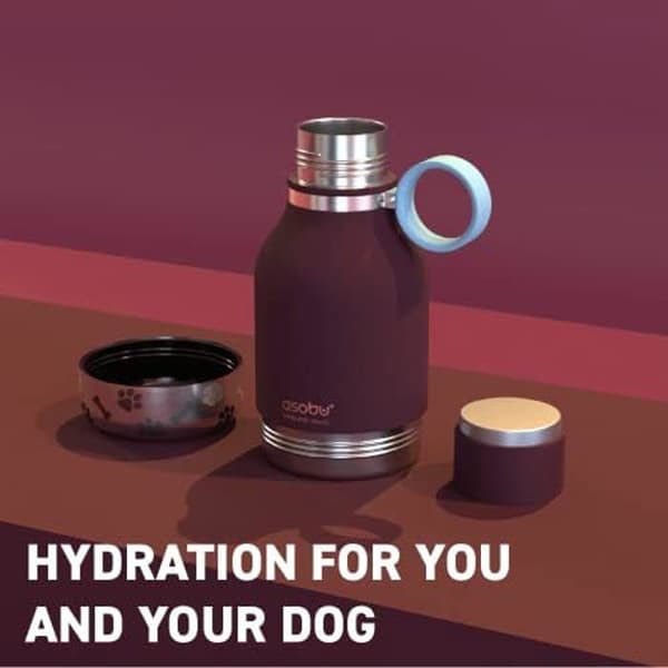 Flaska - ASOBU - Hundskål - 0.975 L - Plast - Bordeaux