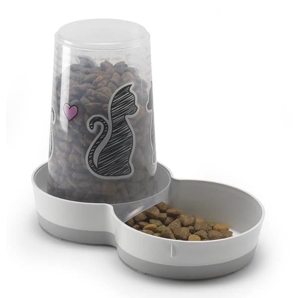 Screentryckt kattmat/vattendispenser CATS IN LOVE
