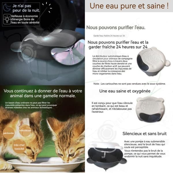 INN Cat Water Fountain Cat Water Dispenser Pet Fountain Automatisk dricksvattendispenser och supertyst för katt